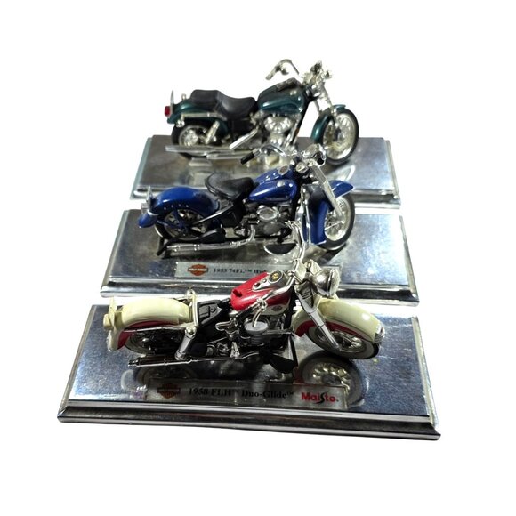 Lot of 3 Harley-Davidson 1:18 Scale Diecast Models By Maisto plastic - Picture 1 of 11